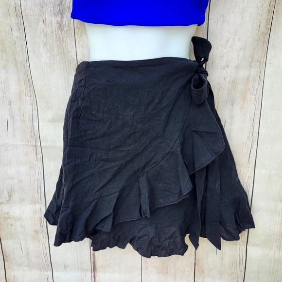 Black Wrap Skirt - Picture 1 of 5